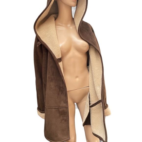 White Stag brown faux suede button down long sleeve oversized jacket size 3XL - Picture 2 of 15